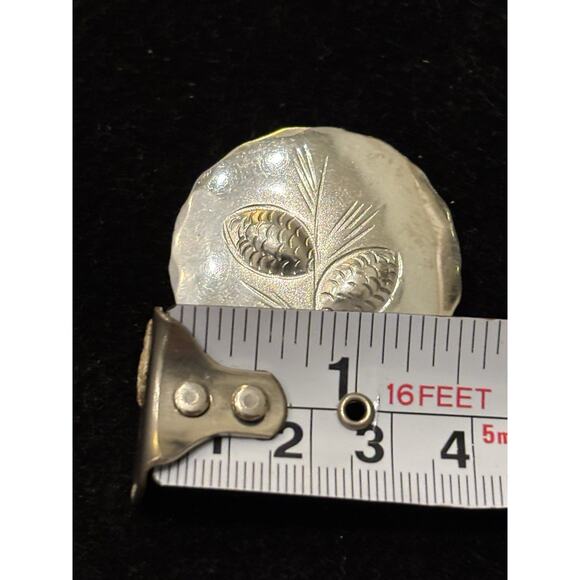 Vtg Sterling Silver Stuart Nye Hand Wrought Pine Cone Tree Holiday Brooch 1.5” - Picture 2 of 5